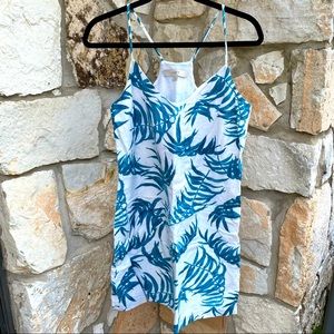 Blue palm print Loft sundress